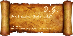 Dudinszky Győző névjegykártya